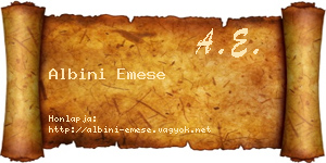 Albini Emese névjegykártya